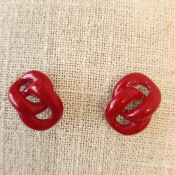 Vintage Jewelry - 3 for $20 Vintage Red Enamel Earrings